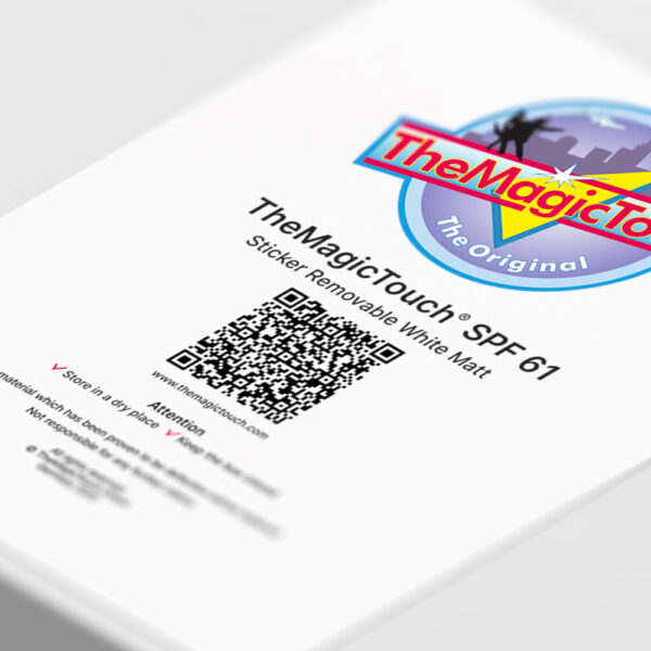 TheMagicTouch Sticker SPF 61 Verwijderbaar Wit Mat 1 TheMagicTouch Sticker SPF 61 Verwijderbaar Wit Mat
